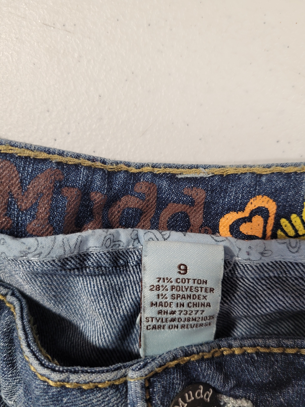 Mudd Blue Denim Patchwork Jean Shorts - Picture 2 of 3